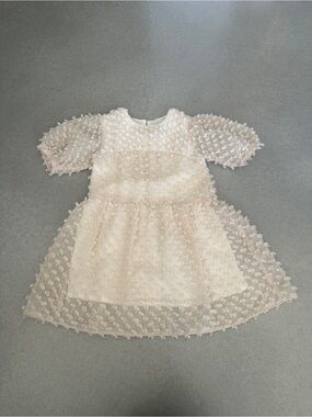 Zara Girls Ivory Swiss Dot Dress — size 7